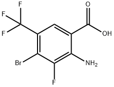 Benzoic acid, 2-amino-4-bromo-3-fluoro-5-(trifluoromethyl)- Struktur