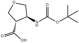 (3S,4S)-4-Boc-amino-tetrahydro-furan-3-carboxylic acid Struktur