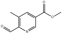 3-Pyridinecarboxylic acid, 6-formyl-5-methyl-, methyl ester Struktur