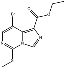 Imidazo[1,5-c]pyrimidine-1-carboxylic acid, 8-bromo-5-(methylthio)-, ethyl ester Struktur