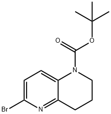 tert-Butyl 6-bromo-3,4-dihydro-1,5-naphthyridine-1(2H)-carboxylate Struktur