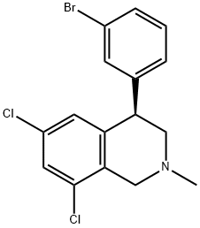 Isoquinoline, 4-(3-bromophenyl)-6,8-dichloro-1,2,3,4-tetrahydro-2-methyl-, (4R)- Struktur