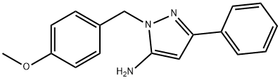 1H-Pyrazol-5-amine, 1-[(4-methoxyphenyl)methyl]-3-phenyl- Struktur