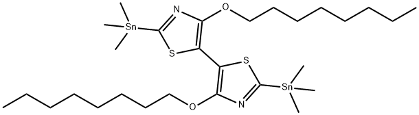 4,4'-Bis(octyloxy)-2,2'-bis(trimethylstannyl)-5,5'-bithiazole Struktur