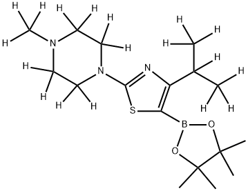 [4-(iso-Propyl)-2-(N-methylpiperazin-1-yl)-d18]-thiazole-5-boronic acid pinacol ester Struktur