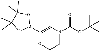 4H-1,4-Oxazine-4-carboxylic acid, 2,3-dihydro-6-(4,4,5,5-tetramethyl-1,3,2-dioxaborolan-2-yl)-, 1,1-dimethylethyl ester Struktur