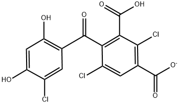 1,3-Benzenedicarboxylic acid, 2,5-dichloro-4-(5-chloro-2,4-dihydroxybenzoyl)-, ion(1-) Struktur