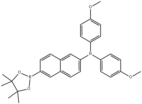 N,N-Bis(4-methoxyphenyl)-6-(4,4,5,5-tetramethyl-1,3,2-dioxaborolan-2-yl)naphthalen-2-amine Struktur