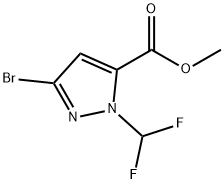 methyl 3-bromo-1-(difluoromethyl)-1H-pyrazole-5-carboxylate Struktur