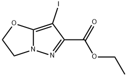 ethyl 7-iodo-2,3-dihydropyrazolo[5,1-b][1,3]oxazole-6-carboxylate Struktur