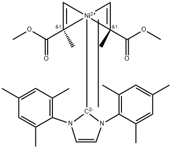 Bis(methyl methacrylate)(1,3-bis(2,4,6-trimethylphenyl)imidazol-2-ylidene)nickel(0), 98% Struktur