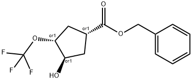 benzyl (1R,3R,4R)-3-hydroxy-4-(trifluoromethoxy)cyclopentane-1-carboxylate Struktur