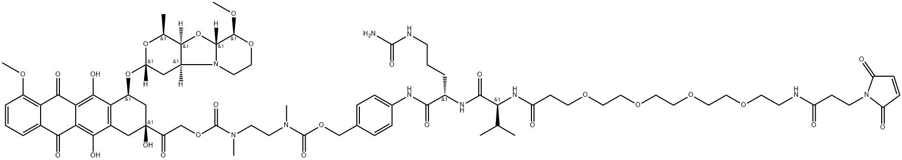 Mal-PEG4-VC-PAB-DMEA-PNU-159682 Struktur