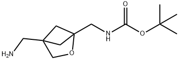 tert-butyl N-[[4-(aminomethyl)-2-oxabicyclo[2.1.1]hexan-1-yl]methyl]carbamate Struktur