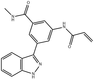 Benzamide, 3-(1H-indazol-3-yl)-N-methyl-5-[(1-oxo-2-propen-1-yl)amino]- Struktur