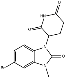 3-(5-溴-3-甲基-2-氧代-2,3-二氫-1H-苯并[D]咪唑-1-基)哌啶-2,6-二酮 結(jié)構(gòu)式