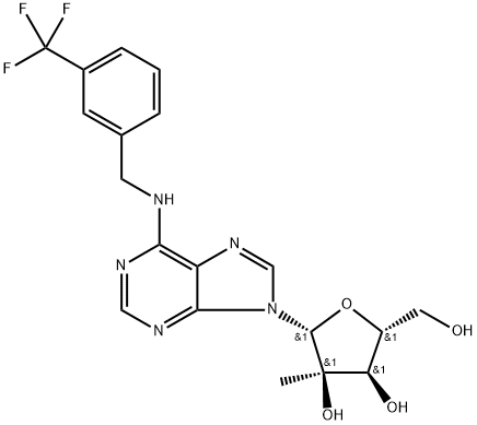 N6-(3-Trifluoromethylbenzyl)-2'-C-methyl adenosine Struktur