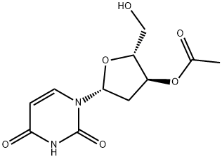 Uridine, 2'-deoxy-, 3'-acetate Struktur