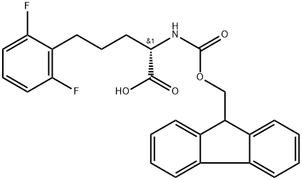 Fmoc-2-amino-5-phenyl(2,6-Difluoro)-L-pentanoic acid Struktur