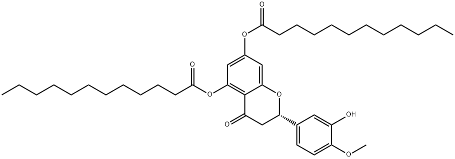 Dodecanoic acid, (2S)-3,4-dihydro-2-(3-hydroxy-4-methoxyphenyl)-4-oxo-2H-1-benzopyran-5,7-diyl ester (9CI) Struktur