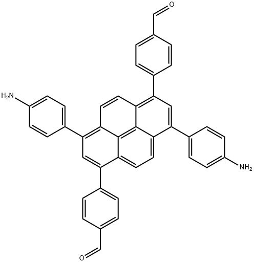 4,4'-(3,8-bis(4-aminophenyl)pyrene-1,6-diyl)dibenzaldehyde Struktur