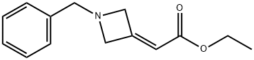 Acetic acid, 2-[1-(phenylmethyl)-3-azetidinylidene]-, ethyl ester Struktur