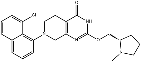 (S)-7-(8-chloronaphthalen-1-yl)-2-((1-methylpyrrolidin-2-yl)methoxy)-5,6,7,8-tetrahydropyrido[3,4-d]pyrimidin-4(1H)-one Struktur