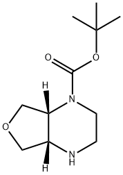 Furo[3,4-b]pyrazine-1(2H)-carboxylic acid, hexahydro-, 1,1-dimethylethyl ester, (4aS,7aR)- Struktur