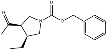 1-Pyrrolidinecarboxylic acid, 3-acetyl-4-ethyl-, phenylmethyl ester, (3R,4S)-