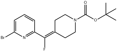 1-Piperidinecarboxylic acid, 4-[(6-bromo-2-pyridinyl)fluoromethylene]-, 1,1-dimethylethyl ester Struktur