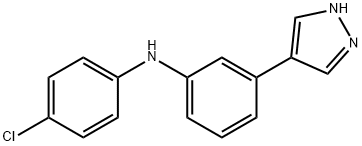 Benzenamine, N-(4-chlorophenyl)-3-(1H-pyrazol-4-yl)- Struktur