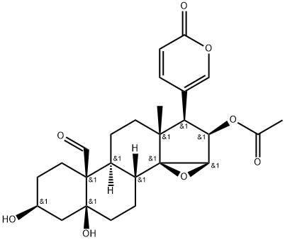 16β-(Acetyloxy)-14,15β-epoxy-3β,5-dihydroxy-19-oxo-5β-bufa-20,22-dienolide Struktur