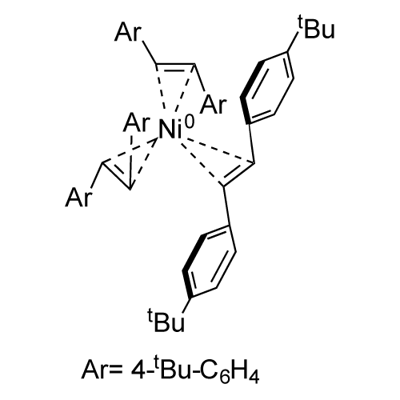 Tris(trans-1,2-bis(4-tert-butylphenyl)ethene)nickel(0) Struktur