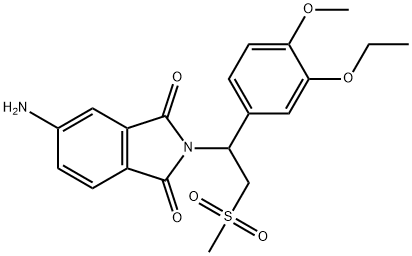 1H-Isoindole-1,3(2H)-dione, 5-amino-2-[1-(3-ethoxy-4-methoxyphenyl)-2-(methylsulfonyl)ethyl]- Struktur