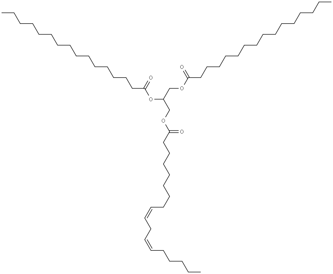 1,2-Dipalmitoyl-3-Linoleoyl-rac-glycerol Struktur