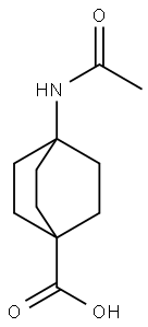 Bicyclo[2.2.2]octane-1-carboxylic acid, 4-(acetylamino)- Struktur