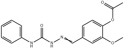 4-[2-(anilinocarbonyl)carbonohydrazonoyl]-2-methoxyphenyl acetate Struktur