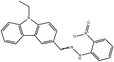 9-ethyl-3-[2-(2-nitrophenyl)carbonohydrazonoyl]-9H-carbazole Struktur