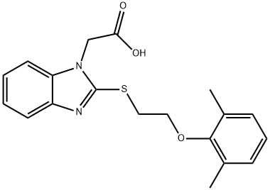 2-[2-[[2-(2,6-Dimethylphenoxy)ethyl]thio]-1-benzimidazolyl]acetic Acid Struktur