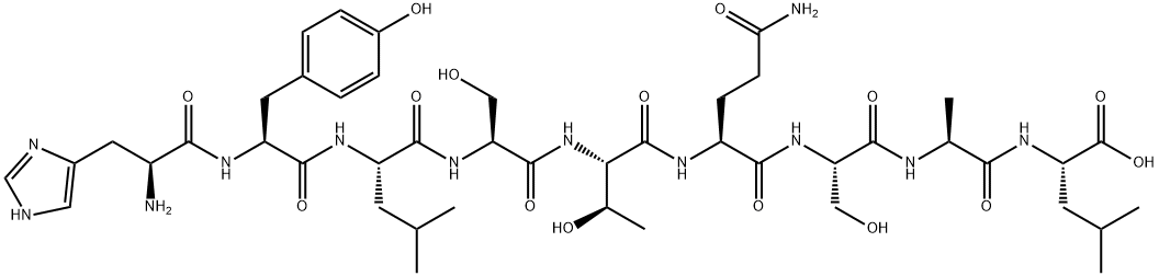 L-Leucine, L-histidyl-L-tyrosyl-L-leucyl-L-seryl-L-threonyl-L-glutaminyl-L-seryl-L-alanyl- Struktur