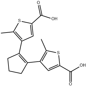 2-Thiophenecarboxylic acid, 4,4'-(1-cyclopentene-1,2-diyl)bis[5-methyl- Struktur