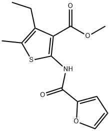 methyl 4-ethyl-2-(furan-2-carboxamido)-5-methylthiophene-3-carboxylate Struktur