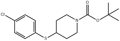 1-Piperidinecarboxylic acid, 4-[(4-chlorophenyl)thio]-, 1,1-dimethylethyl ester Struktur