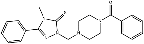 [4-[(4-methyl-3-phenyl-5-sulfanylidene-1,2,4-triazol-1-yl)methyl]piperazin-1-yl]-phenylmethanone Struktur