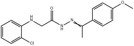 2-[(2-chlorophenyl)amino]-N'-[1-(4-methoxyphenyl)ethylidene]acetohydrazide (non-preferred name) Struktur