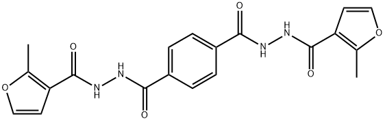 N'1,N'4-bis(2-methyl-3-furoyl)terephthalohydrazide Struktur