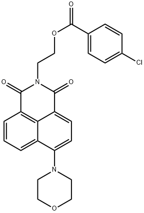 Benzoic acid, 4-chloro-, 2-[6-(4-morpholinyl)-1,3-dioxo-1H-benz[de]isoquinolin-2(3H)-yl]ethyl ester Struktur