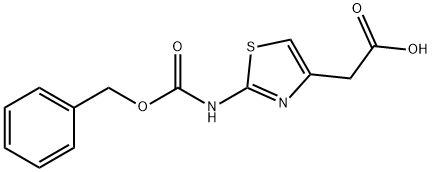 2-(2-(((benzyloxy)carbonyl)amino)thiazol-4-yl)acetic acid Struktur