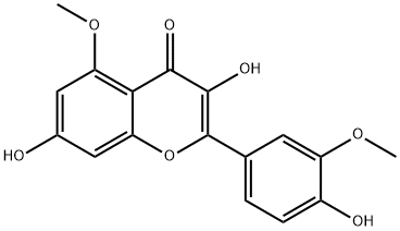 4H-1-Benzopyran-4-one, 3,7-dihydroxy-2-(4-hydroxy-3-methoxyphenyl)-5-methoxy- Struktur