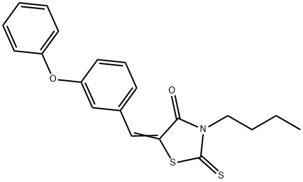 (5Z)-3-butyl-5-[(3-phenoxyphenyl)methylidene]-2-sulfanylidene-1,3-thiazolidin-4-one Struktur